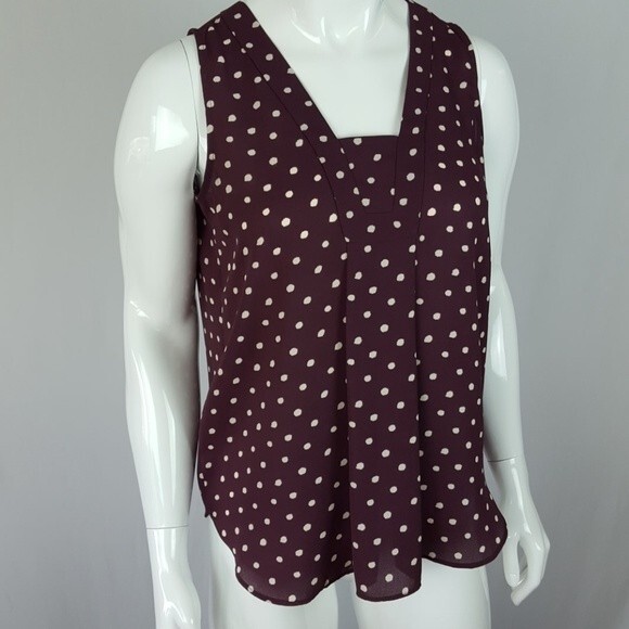 LOFT Tops - Ann Taylor LOFT Mauve Polkadot Tank